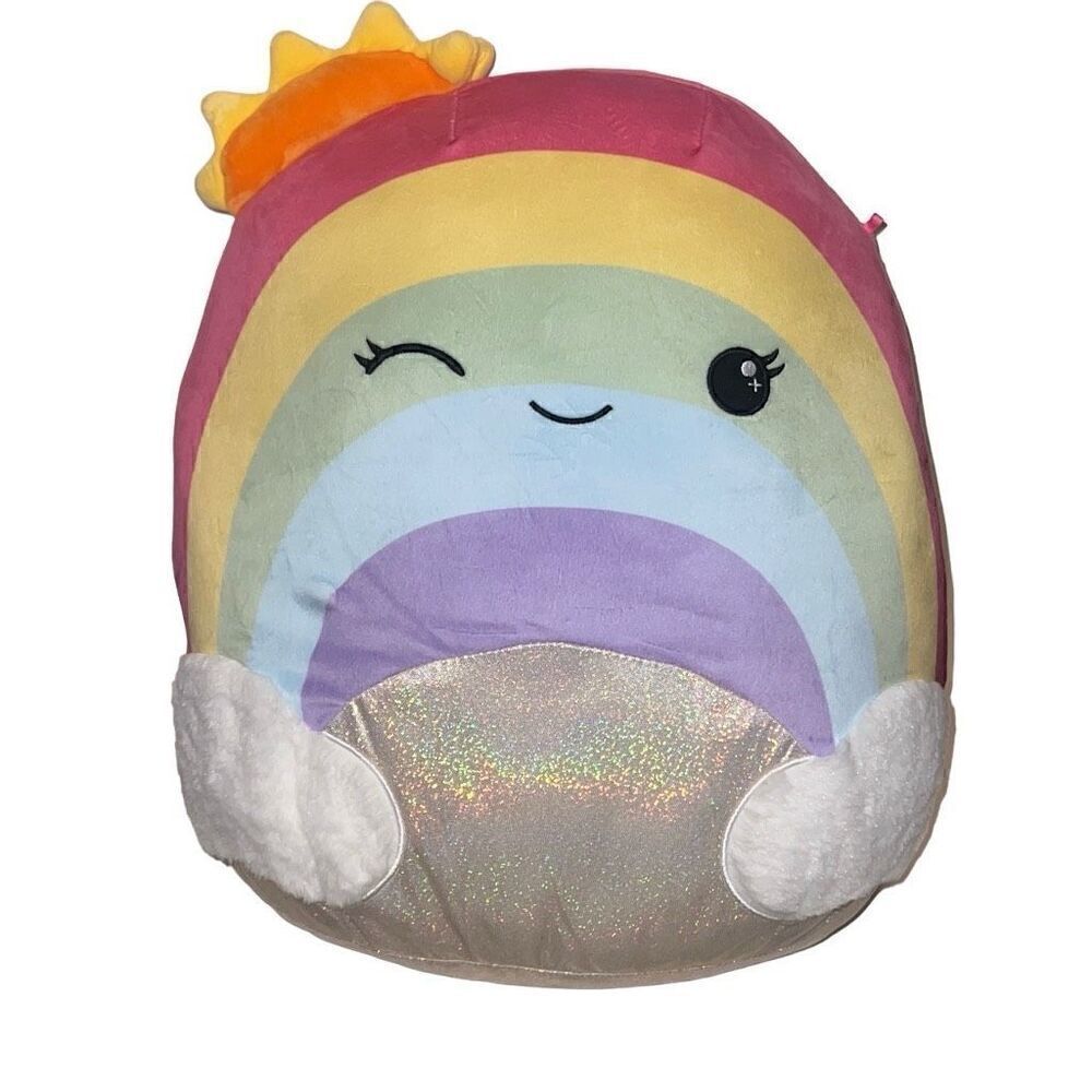 Squishmallow Sunshine the Rainbow 16” Plush Holographic Shiny Kellytoy READ